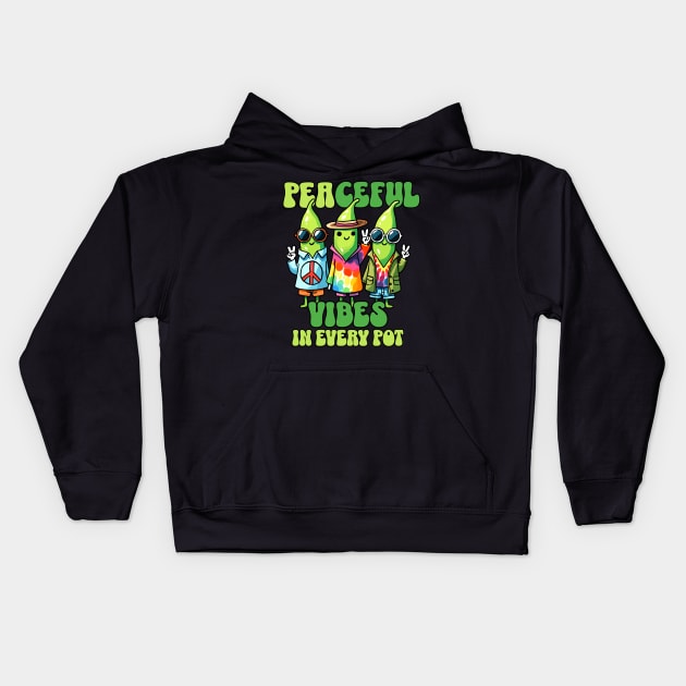 Peacefull Peas Vibes in every Pot Kids Hoodie by DoodleDashDesigns